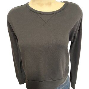 Women’s Nike DriFit Black Crew Neck Pullover Open Back Sweatshirt Top Size Small